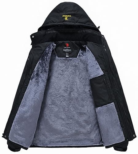 Rdruko Men's Waterproof Insulated Fleece Ski Jacket for Winter Mountaineering