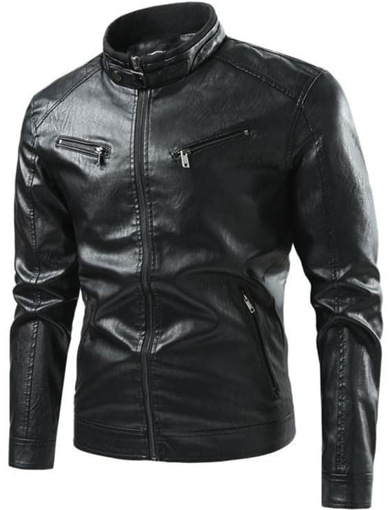 Men's Faux Leather Motorcycle Jacket