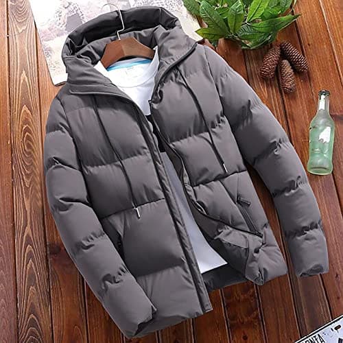 Men's Big and Tall Cotton Hooded Puffer JacketOutdoor Winter Warm Casual