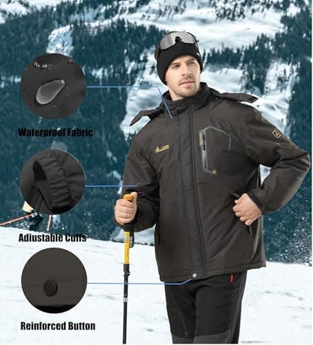 V.A.TOR 189 Men's Waterproof Windproof Thermal Ski Snowboard Jacket with Hood