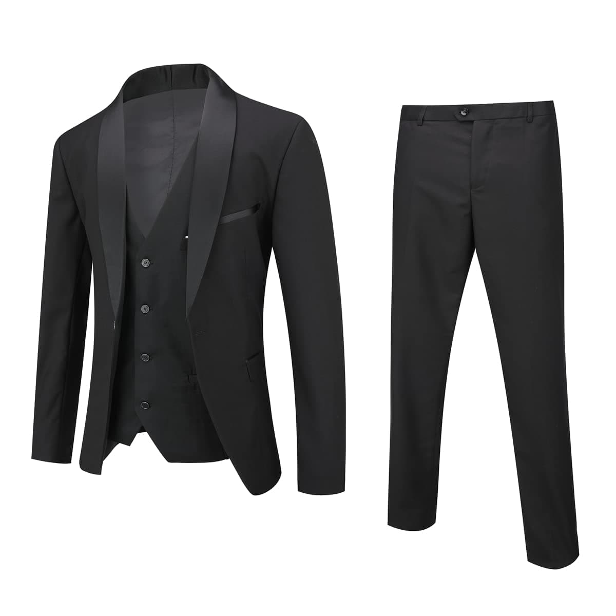 Boyland Men's Shawl Collar 1 Button Formal Suit for Wedding & Business