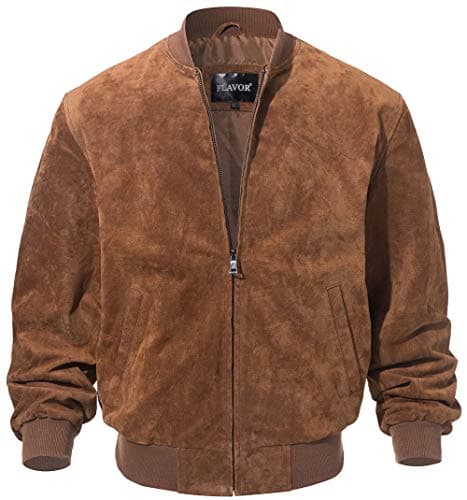 Vintage Suede Flavored Men's Leather Baseball Jacket
