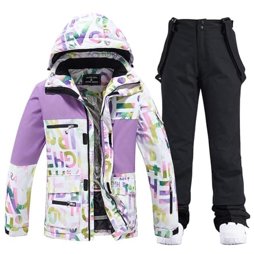 WOWULOVELY Women's Winter Ski Suit with Insulated Snowboarding Jacket and Pants