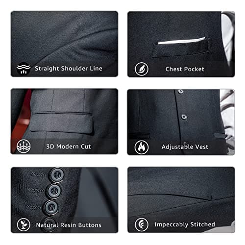 Hihawk Men's 3-Piece Stretch Suit Set