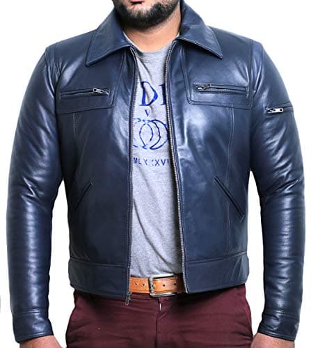 Laverapelle Men's Genuine Lambskin Leather Black Biker Jacket