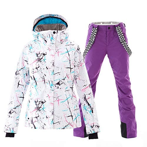 GS Women's Snowing Windproof Waterproof Insulated Ski Jacket & Pants Set