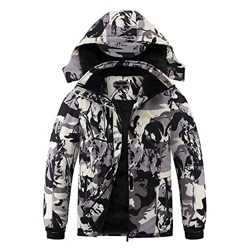Lonthanly Kids' Winter Waterproof Snowboarding Jacket with Hood