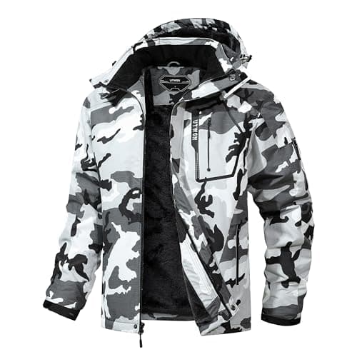 UTWGN Men's Winter Waterproof Ski Jacket Warm Snowboarding Coat