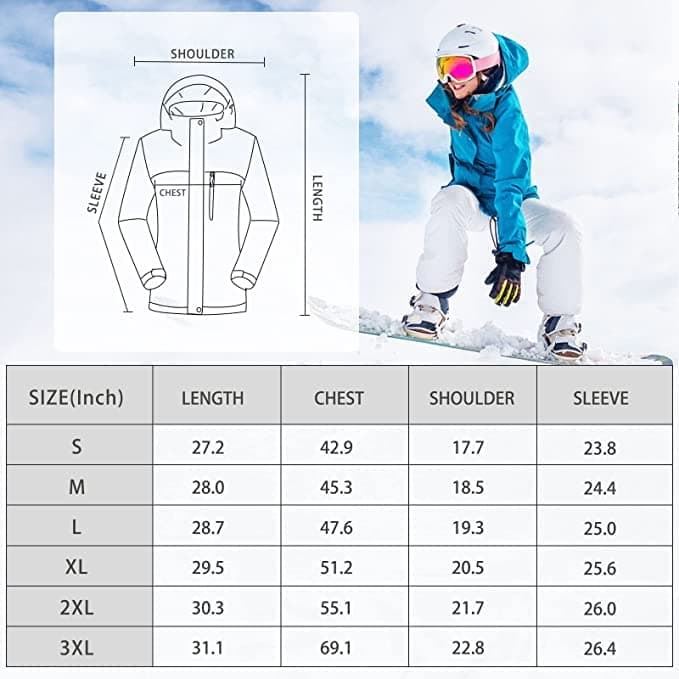 Women's Waterproof Ski Jacket with Fleece Lining