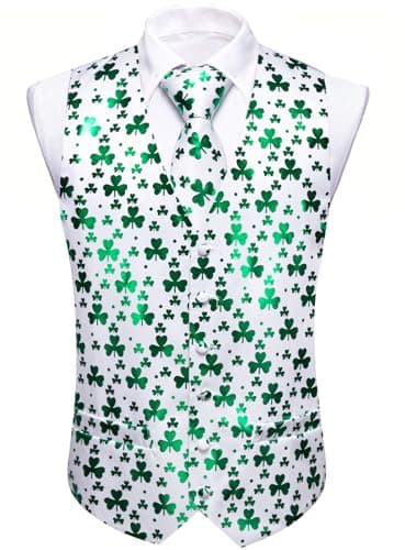 Barry.Wang Men's Paisley Silk Suit Vest Set with Ties 5PCS Formal/Leisure