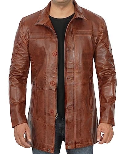 Blingsoul Black/Brown Leather Jacket for Men