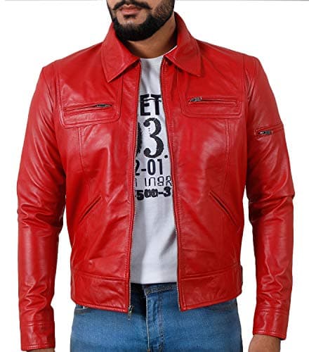 Laverapelle Men's Genuine Lambskin Leather Black Biker Jacket