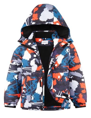 KFRRZC Boys Winter Waterproof Ski Jacket with Hood