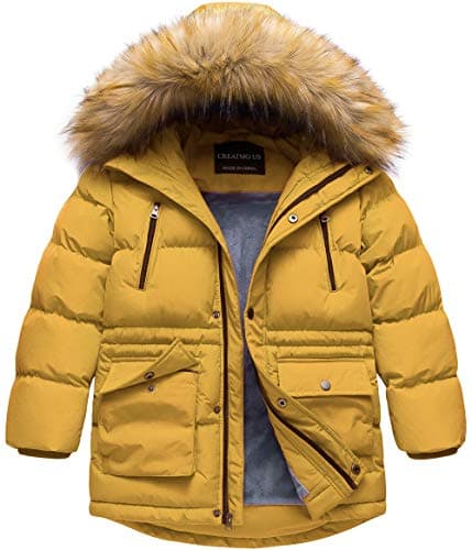 Creatmo US Boy's Winter Water Resistant Hooded Puffer Jacket