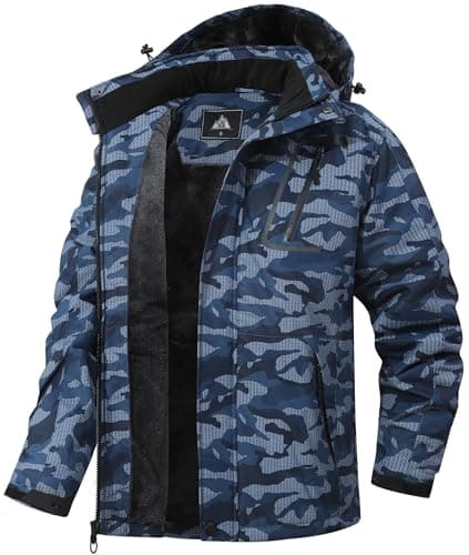 Men's Winter Mountain Coat with Fleece Lining and Hood