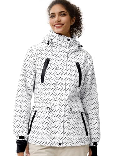 Women's Waterproof Ski Snow Jacket with Fleece Lining