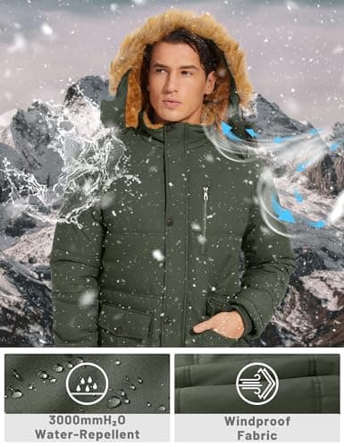 TACVASEN Men's Winter Windproof Hooded Jacket