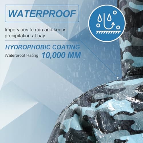 Men's Waterproof Winter Ski Jacket with Detachable Hood and Fleece Lining by CAMEL CROWN.