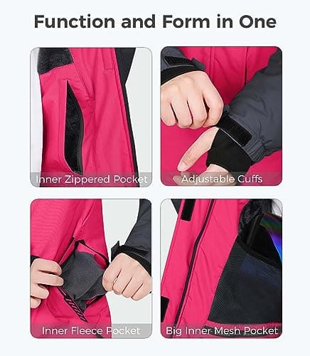 Women's Waterproof Ski Jacket with Hood