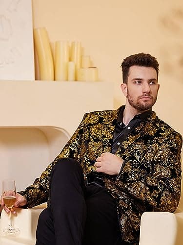 Stylish Mens Floral Blazer for Formal Events