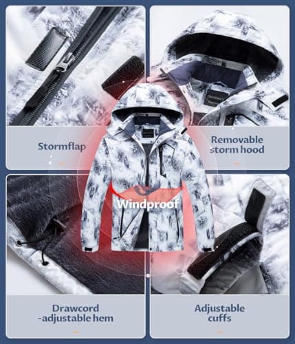Men's CREATMO US Mountain Waterproof Ski Snowboard Jacket Warm Winter Coat