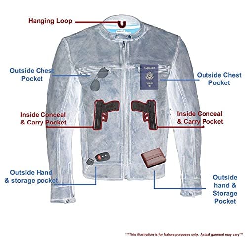 Milwaukee Men's Vented Black-Beige Distressed Leather Scooter Jacket with Liner