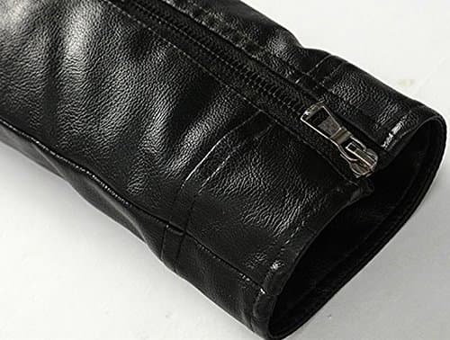 Youhan Men's Casual Slim Bomber Faux Leather Jacket