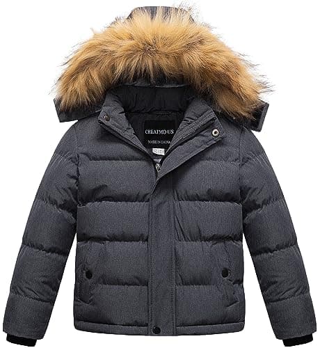 Creatmo US Boys' Water Resistant Winter Windbreaker Jacket