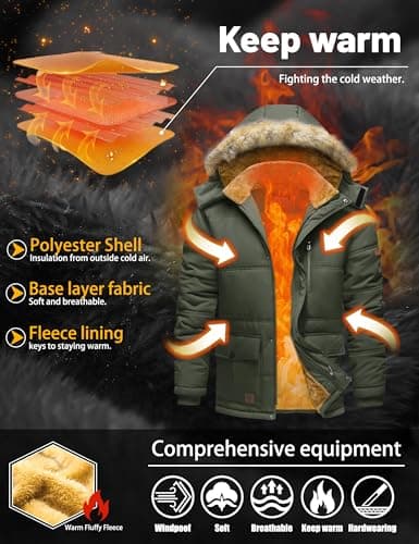 TACVASEN Men's Winter Windproof Hooded Jacket