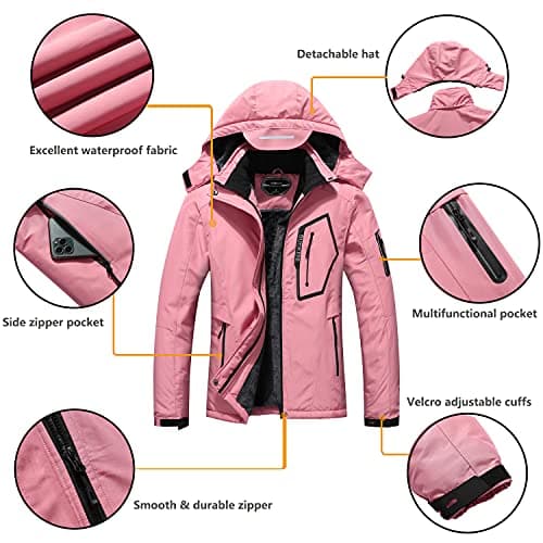 SUOKENI Women's Waterproof Warm Winter Ski Jacket with Hood