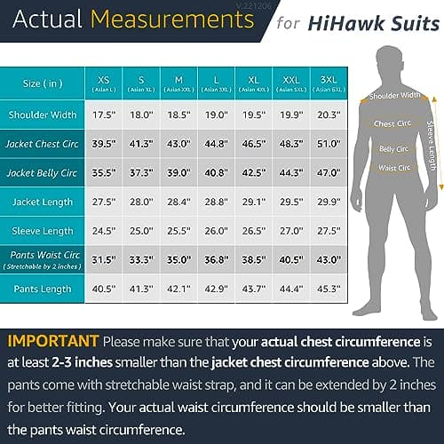 Hihawk Men's 3-Piece Stretch Suit Set