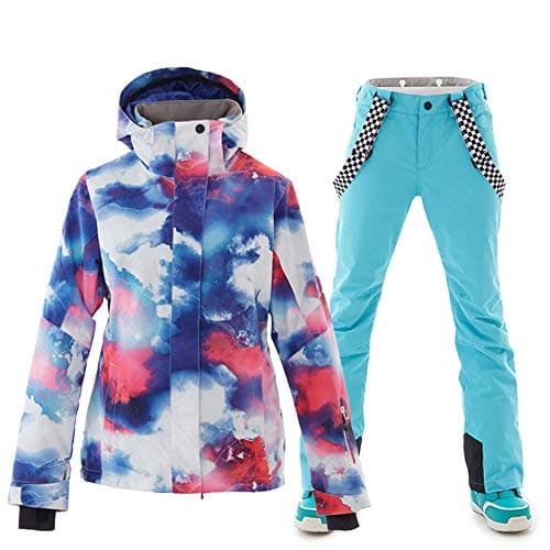 GS Women's Snowing Windproof Waterproof Insulated Ski Jacket & Pants Set