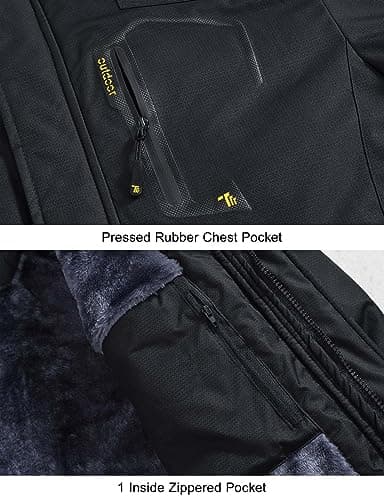 Rdruko Men's Waterproof Insulated Fleece Ski Jacket for Winter Mountaineering