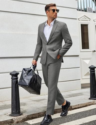 COOFANDY Men's Classic Fit 2-Piece Casual Blazer Suit Set