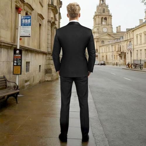 Olibexley Men's Slim Fit Double Breasted Tuxedo Suit Set