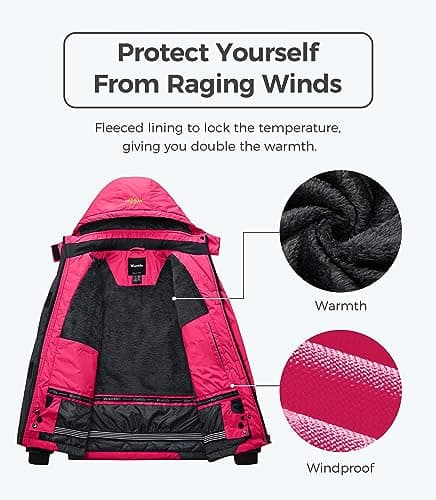 Women's Waterproof Ski Jacket with Hood