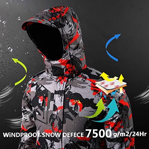 Lonthanly Kids' Winter Waterproof Snowboarding Jacket with Hood