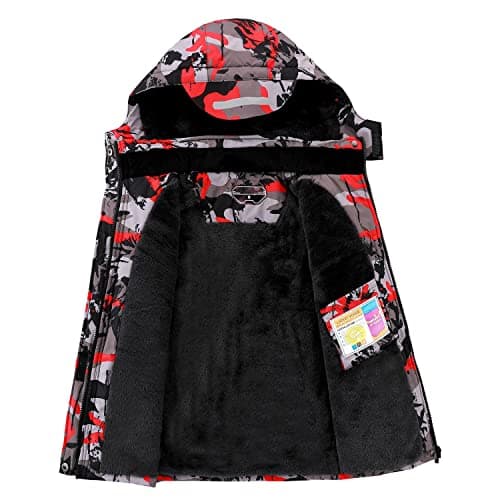 Lonthanly Kids' Winter Waterproof Snowboarding Jacket with Hood