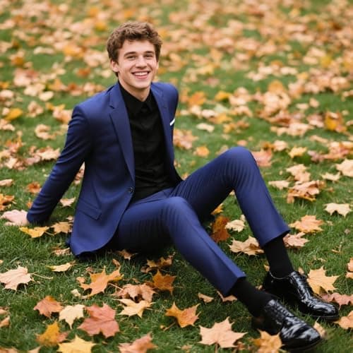 KUDMOL Men's Slim Fit 2-Piece Casual One-Button Solid Suits for Business and Wedding Party