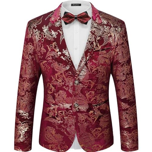 Stylish Men's Floral Suit Jacket for Dinner Party, Prom, and Wedding Tuxedo