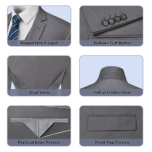 Slim Fit Men's 3-Piece Suit Set