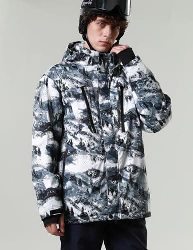 PHIBEE Men's Waterproof Winter Ski Coat Windproof Hooded Jacket