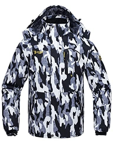 Rdruko Men's Waterproof Insulated Fleece Ski Jacket for Winter Mountaineering