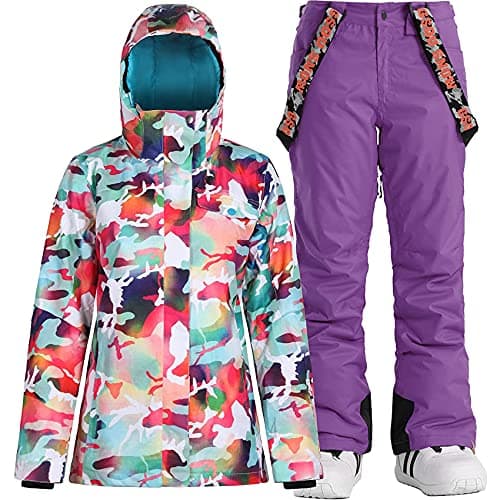 IMPHUT Women's Ski Jacket & Pants Snowsuit Insulated Warm Waterproof Windproof