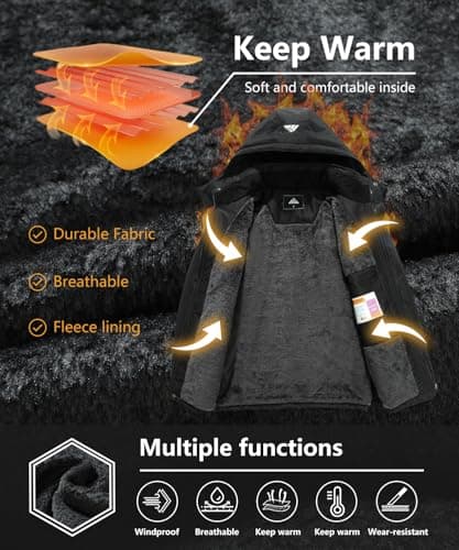 Men's Waterproof Winter Ski Jacket for Hiking