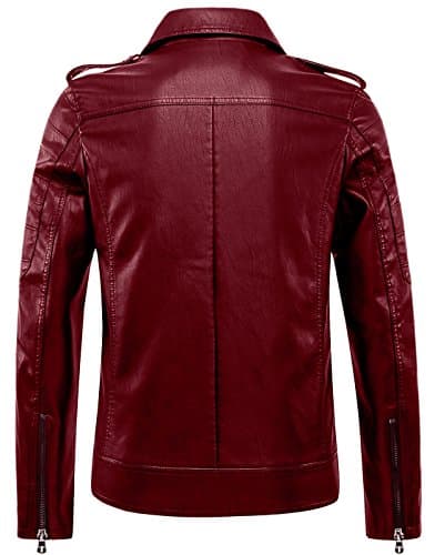 Chouyatou Men's Vintage Lightweight Faux Leather Biker Jacket