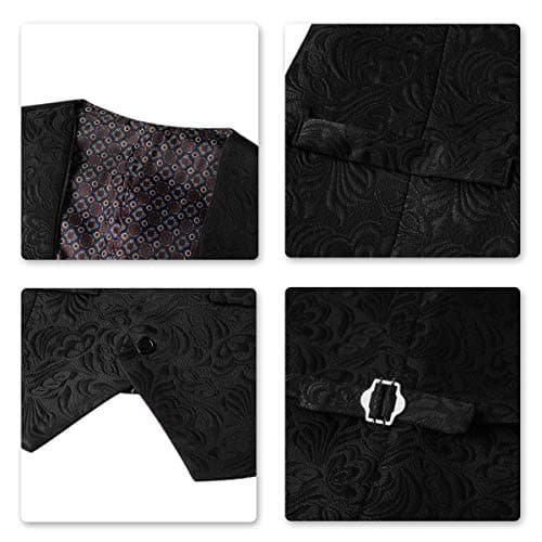 YFFUSHI Men's Slim Fit Jacquard Tuxedo 3-Piece Suit