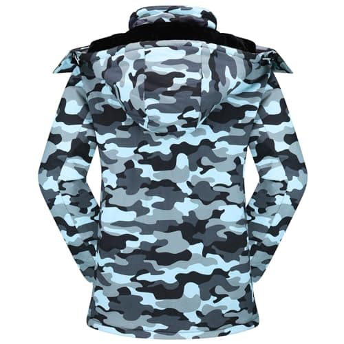 Men's Waterproof Winter Ski Jacket with Detachable Hood and Fleece Lining by CAMEL CROWN.