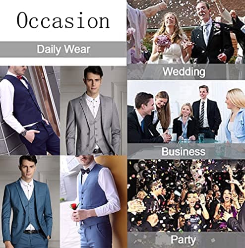 Diaryan Men's Slim Fit 3-Piece Wedding Suit Groomsmen Tuxedo