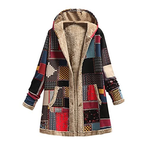 Fartey Sherpa Lined Thick Winter Jacket for Women Warm Hooded Coat